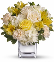 Sweetest Sunrise Bouquet - Yellow & White Mixed Cube from Olney's Flowers of Rome in Rome, NY